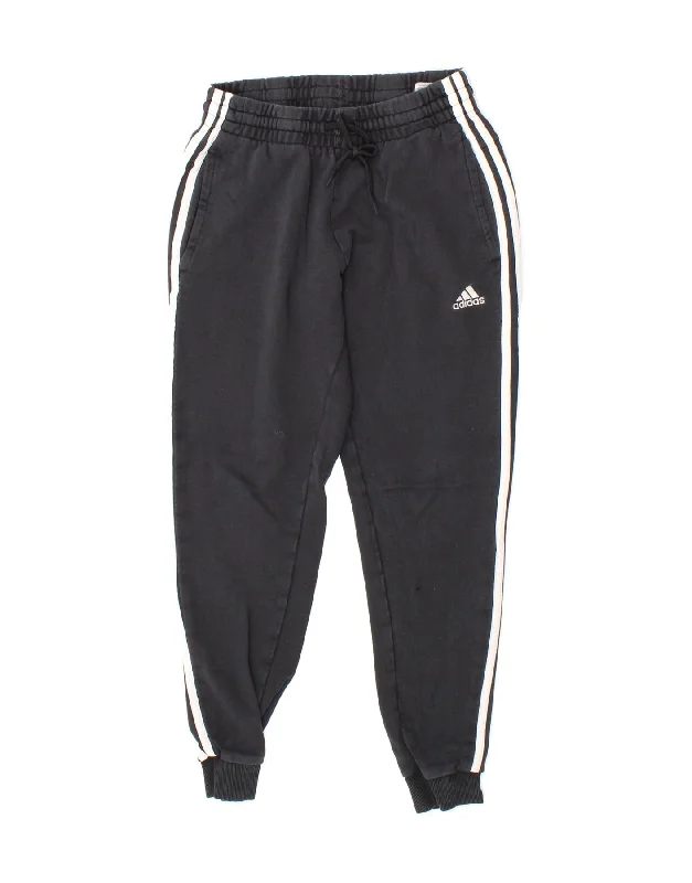 ADIDAS Womens Tracksuit Trousers Joggers UK 12/14 Medium Black Cotton