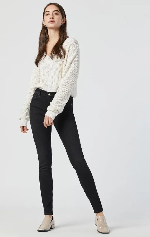 ALISSA SUPER SKINNY JEANS IN BLACK FEATHER BLUE