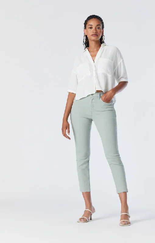 VIOLA STRAIGHT LEG JEANS IN ICEBERG GREEN LA VINTAGE