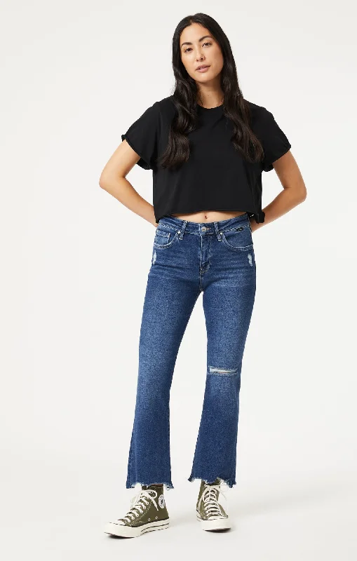 ANIKA CROP FLARE JEANS IN DARK RIPPED LA VINTAGE