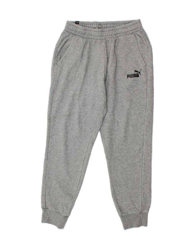 PUMA Womens Tracksuit Trousers Joggers UK 14 Medium Grey Cotton