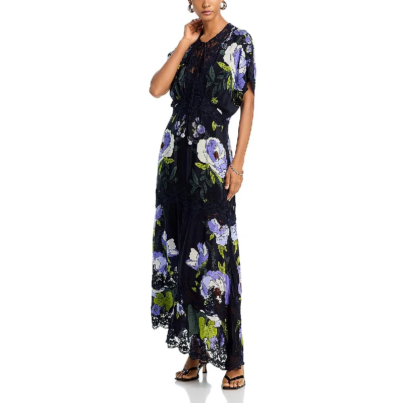 FARM Rio Womens Full Length Floral Print Maxi Dress