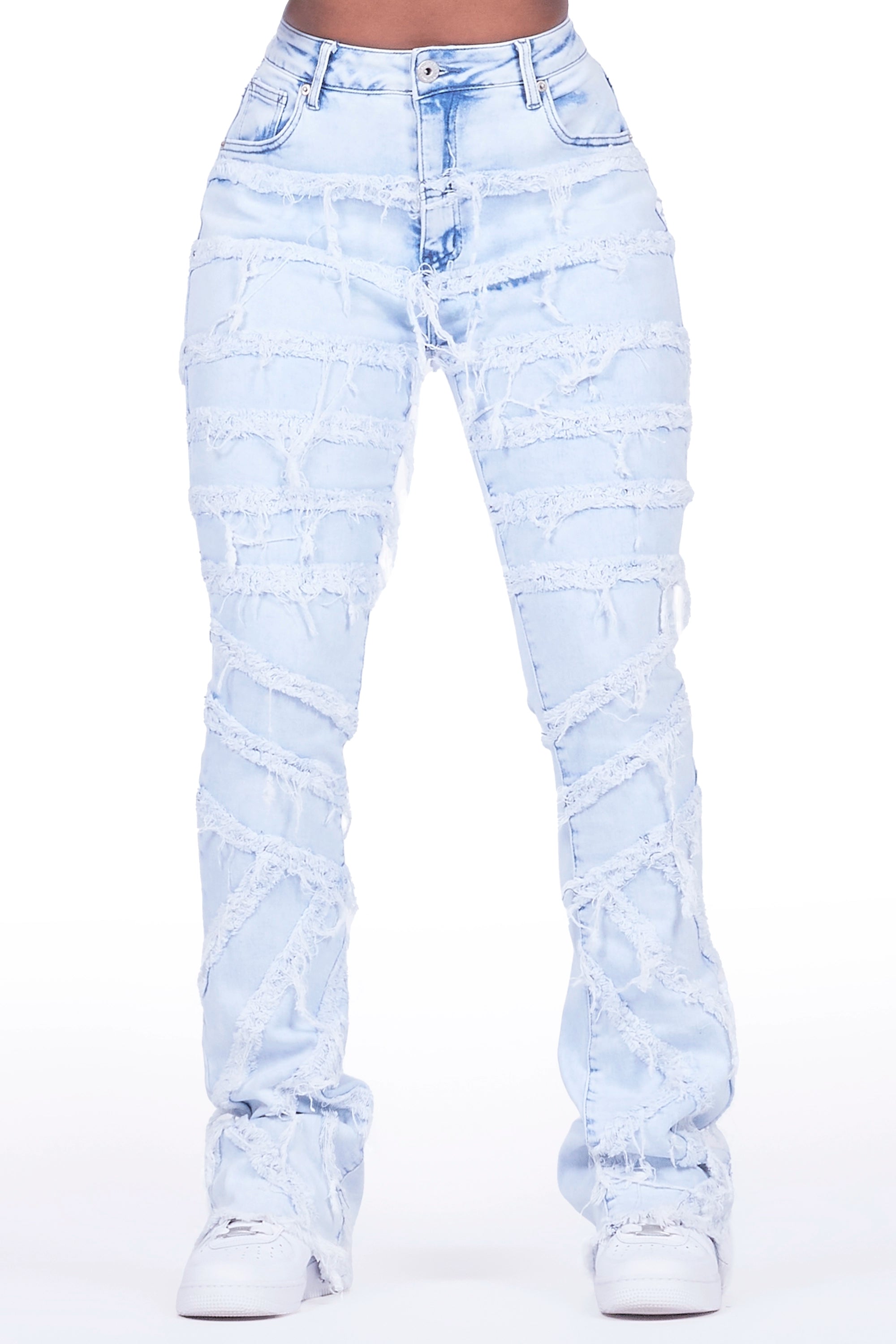 Rhonda Light Wash Stacked Flare Jean