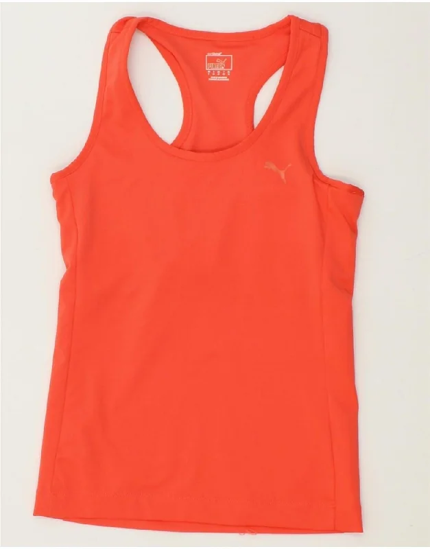 PUMA Womens Vest Top UK 10 Small Orange Polyester