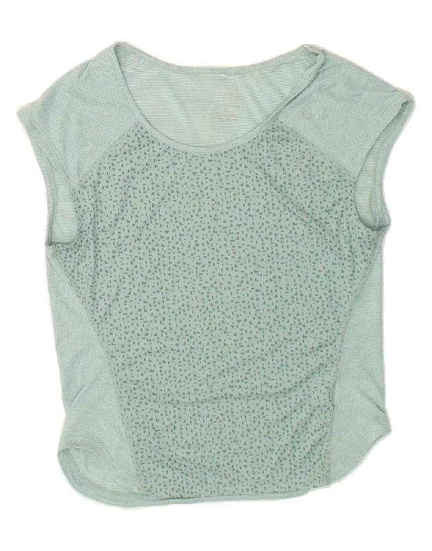 ADIDAS Womens Vest Top UK 8/10 Small Green Spotted