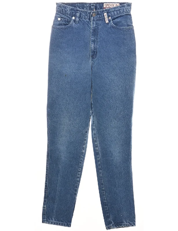 Medium Wash High Waist Tapered Jeans - W25 L30