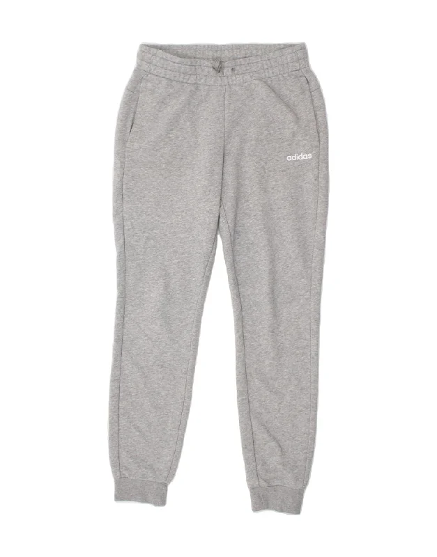 ADIDAS Womens Tracksuit Trousers Joggers UK 8/10 Small Grey Cotton