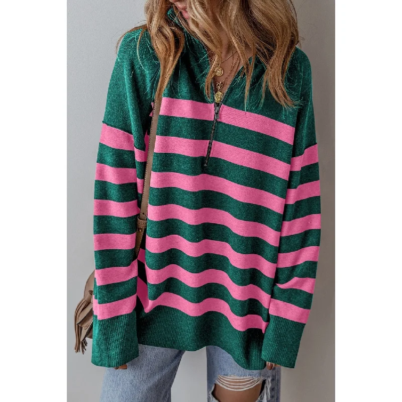 Peyton Collared Quarter Zipper Oversized Sweater