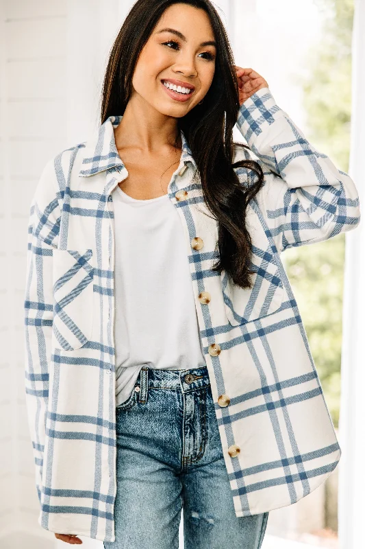 Know You Better Denim Blue Plaid Shacket