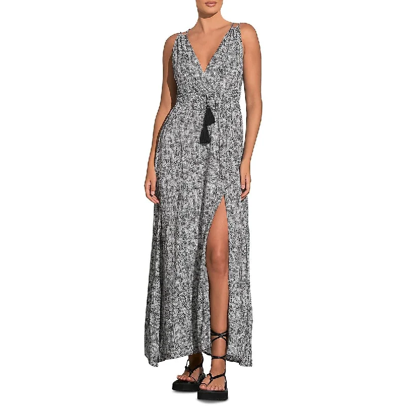 Elan Womens Surplice Long Maxi Dress