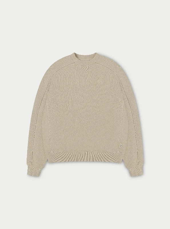 LAUNDERED CLASSICS SEAM DETAIL SWEATSHIRT - BEIGE