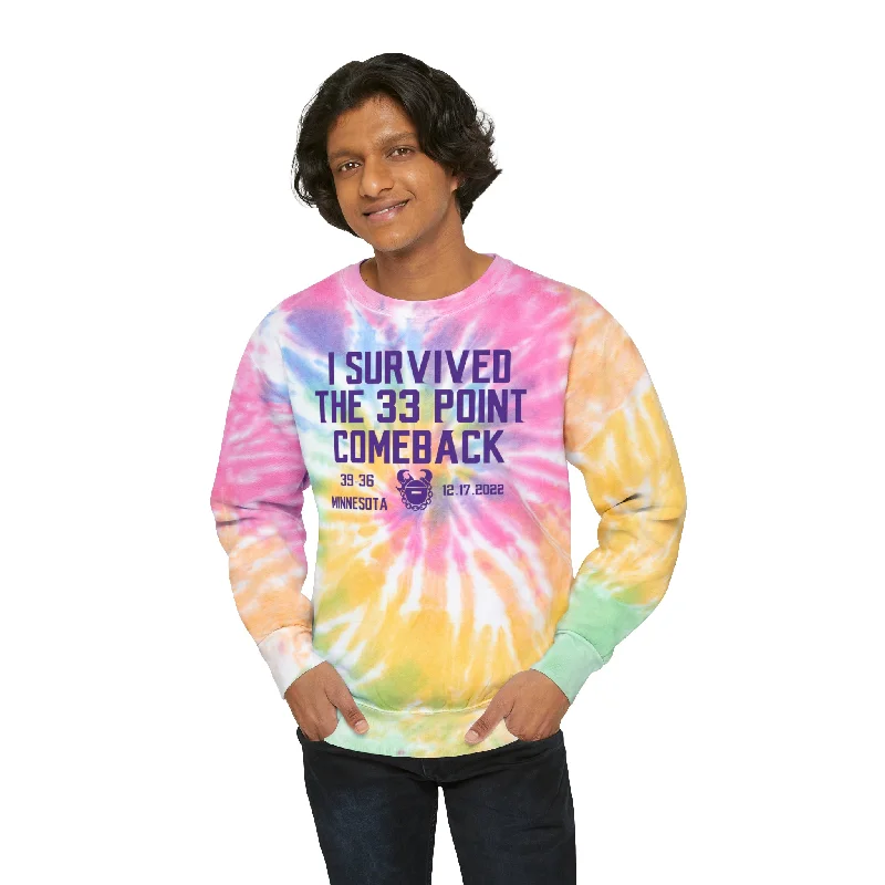 Tie-Dye Crewneck - Survived the 33 Point Comeback