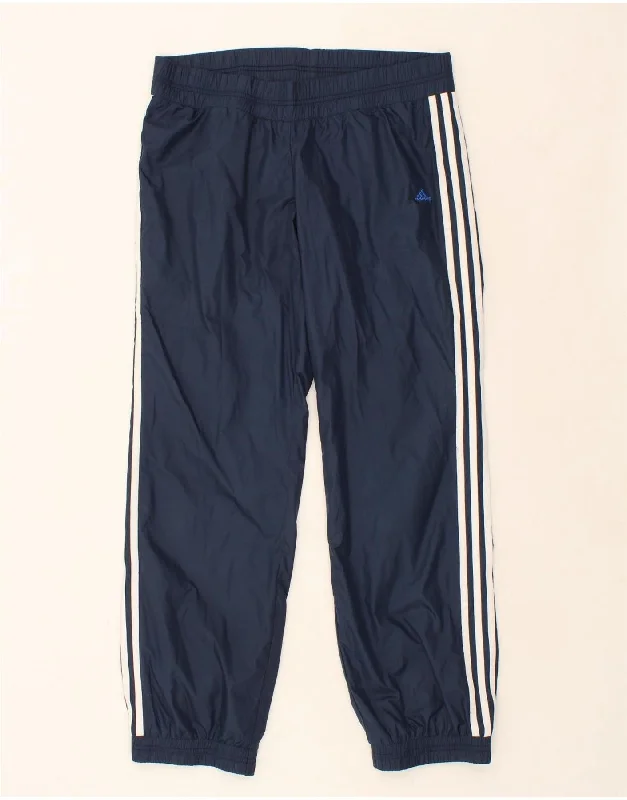 ADIDAS Womens Tracksuit Trousers Joggers UK 14 Large  Navy Blue Polyester