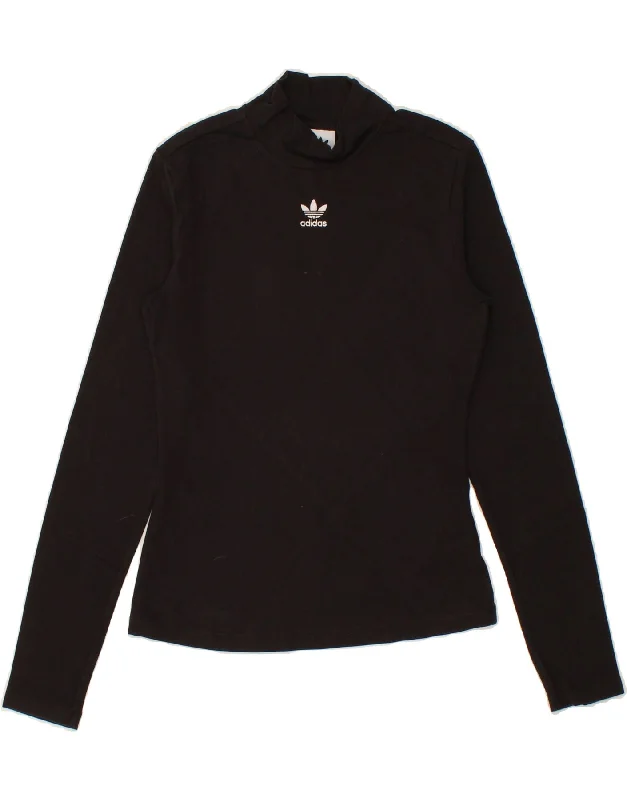 ADIDAS Womens Top Long Sleeve UK 10 Small Black