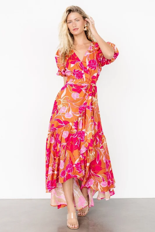 Lori Maxi Dress | Orange + Pink Floral