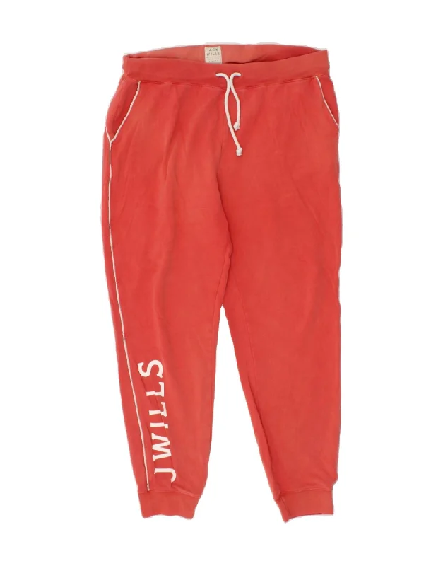 JACK WILLS Womens Graphic Tracksuit Trousers Joggers UK 16 Large Pink