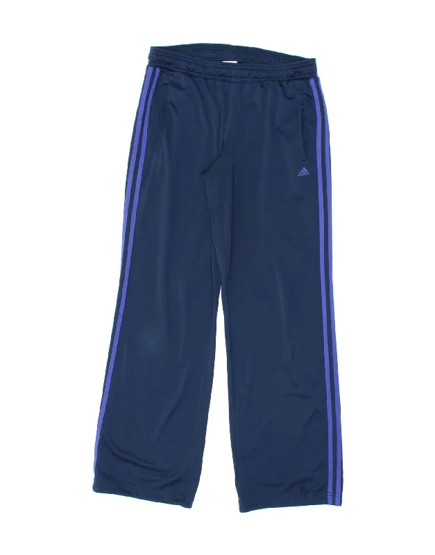 ADIDAS Womens Tracksuit Trousers UK 8/10 Small Navy Blue Polyester