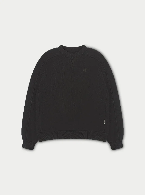 LAUNDERED CLASSICS SEAM DETAIL SWEATSHIRT - WASHED BLACK