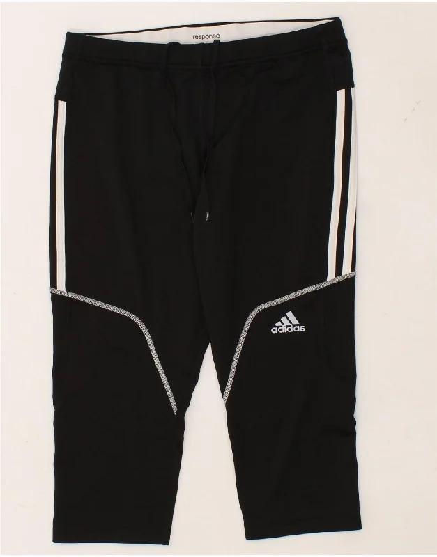 ADIDAS Womens Climalite Graphic Bermuda Sport Shorts UK 16 Large Black