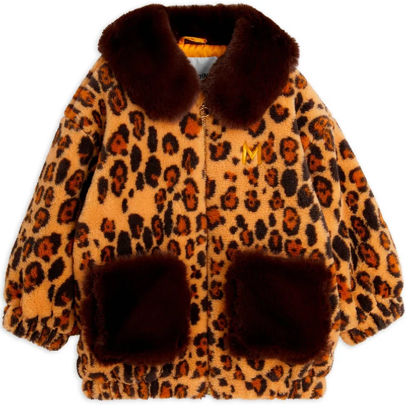 Leopard Faux Fur Jacket by Mini Rodini