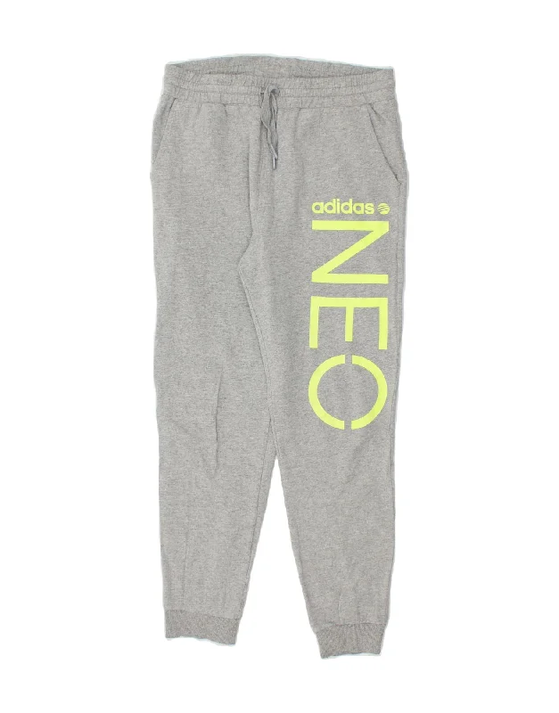 ADIDAS Womens Neo Graphic Tracksuit Trousers Joggers UK 10 Small Grey