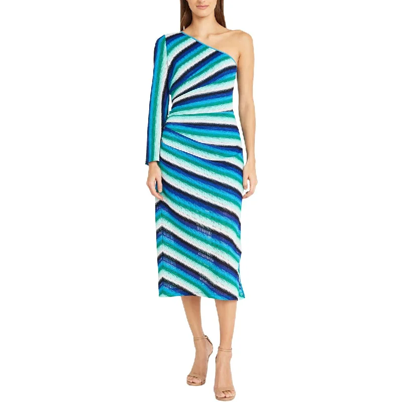 Donna Morgan Womens Crochet Striped Maxi Dress