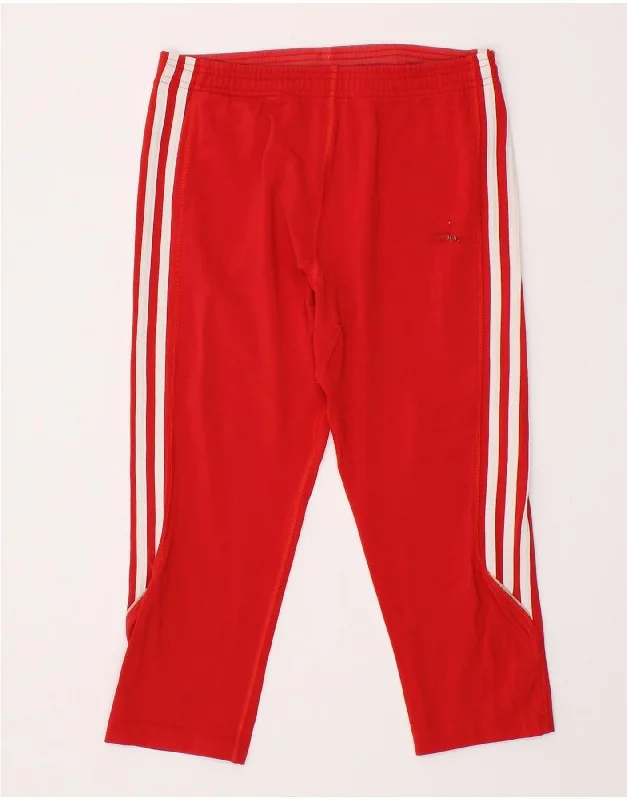 ADIDAS Womens Climalite Capri Tracksuit Trousers UK 16 Large Red Polyamide