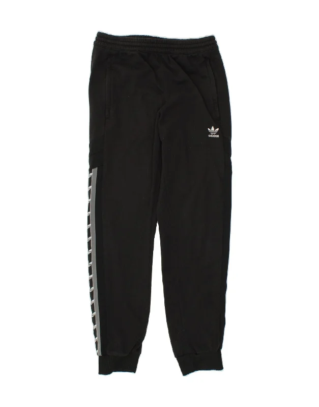 ADIDAS Womens Graphic Tracksuit Trousers Joggers UK 14 Medium Black