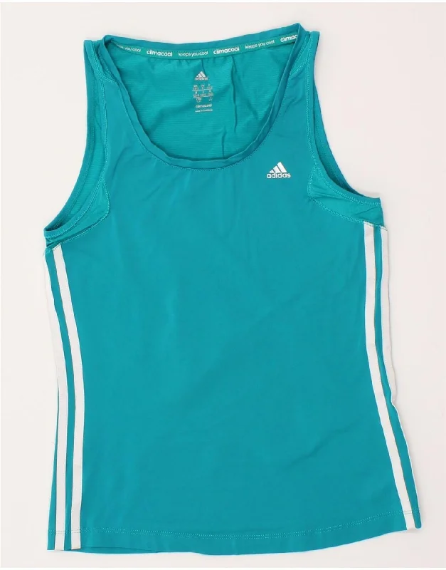 ADIDAS Womens Climacool Vest Top UK 8/10 Small Blue Polyamide