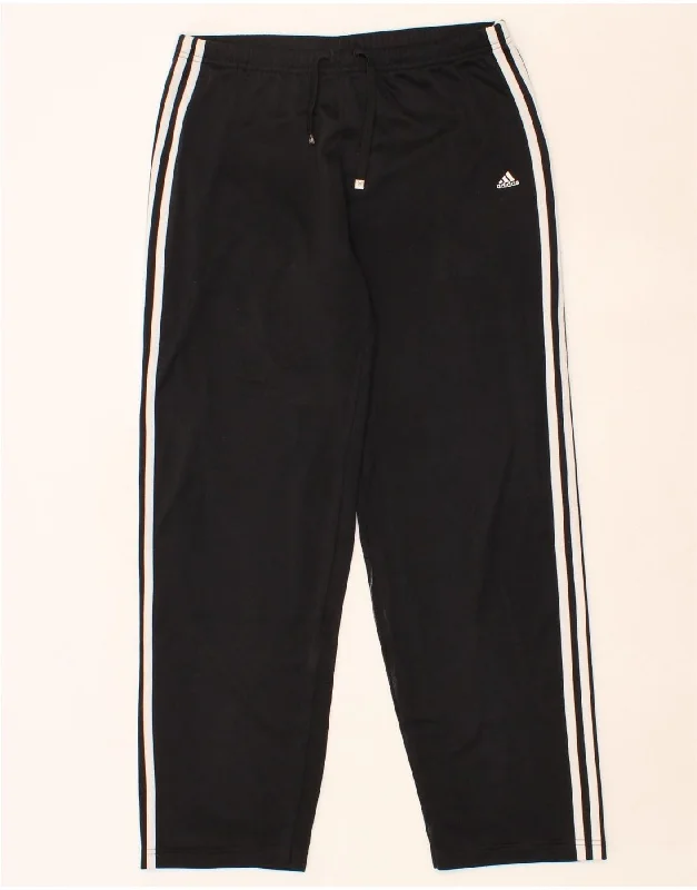 ADIDAS Womens Tracksuit Trousers UK 14 Medium Black Polyester