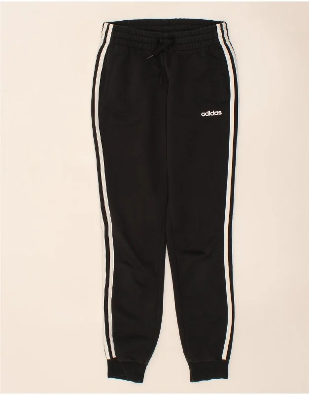 ADIDAS Womens Tracksuit Trousers Joggers UK 4/6 XS Black Cotton