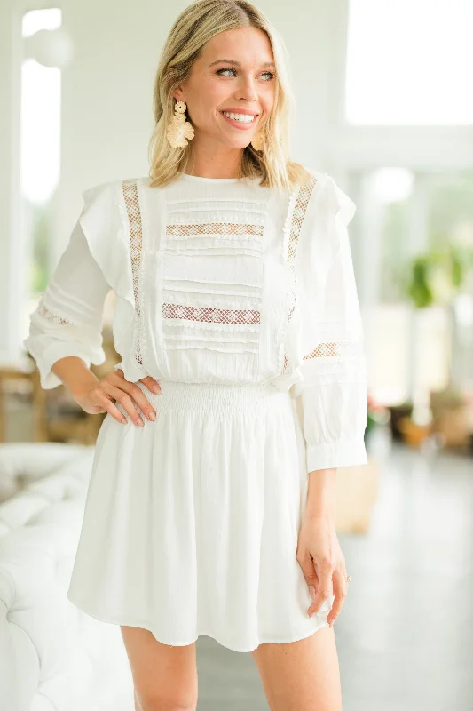 Need You More White Crochet Dress