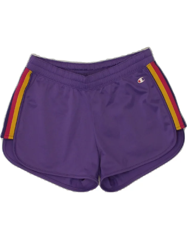 CHAMPION Womens Sport Shorts UK 8 Small Purple Polyester