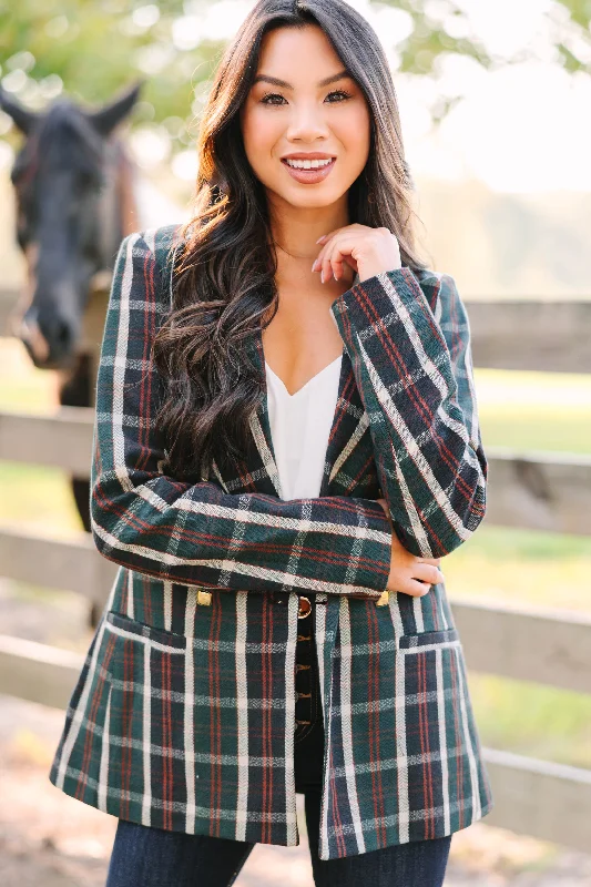 Head Out Green Plaid Blazer