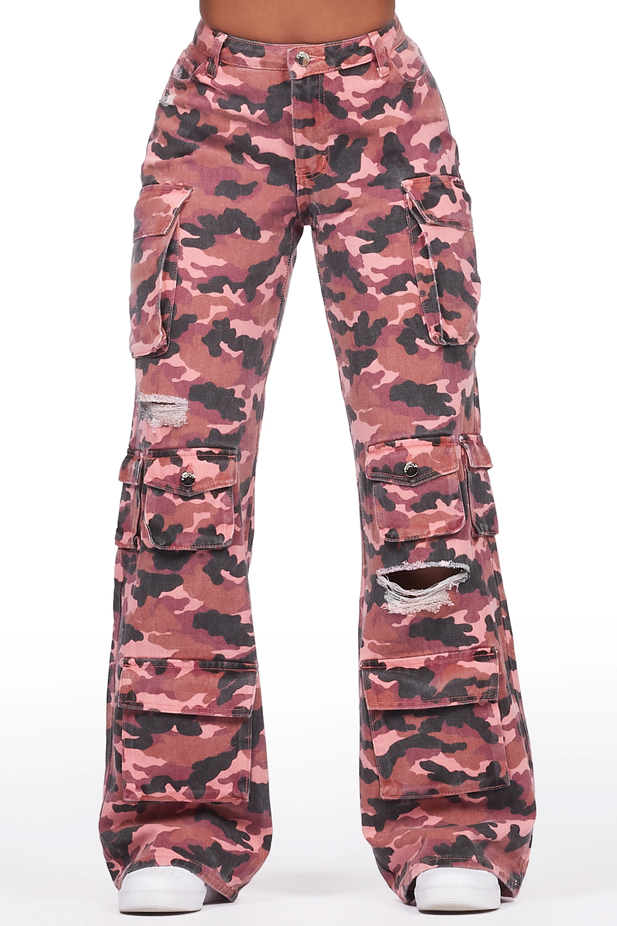 Jahmani Pink Camo Wide Leg Jean