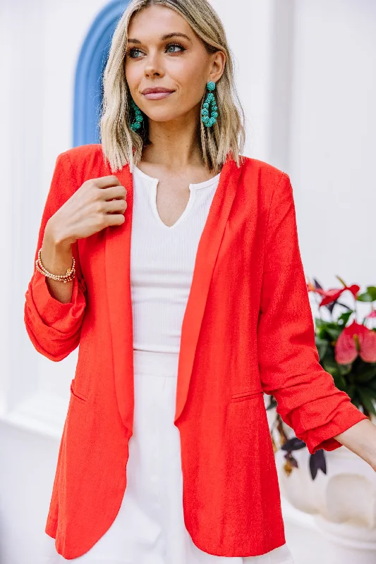 Live Your Dreams Red Linen Blazer