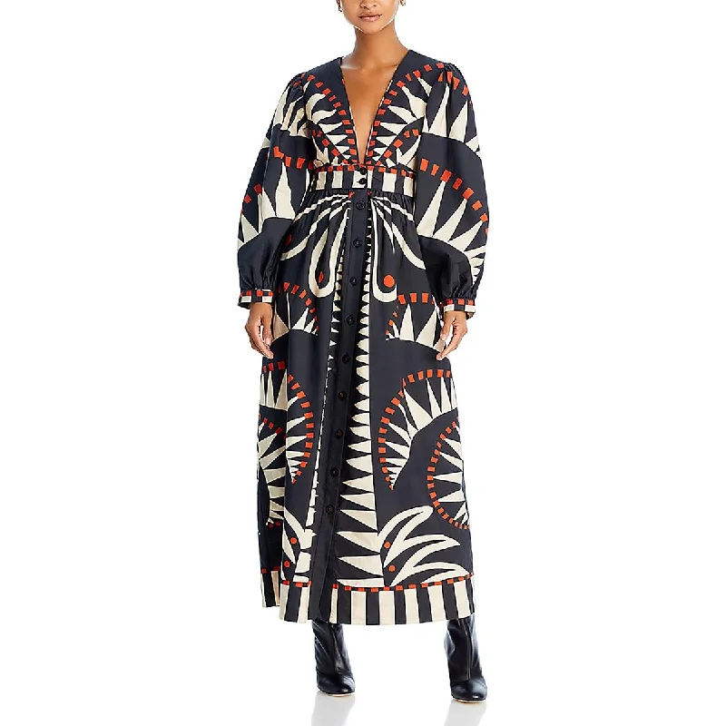 FARM Rio Womens Printed V Neck Maxi Dress