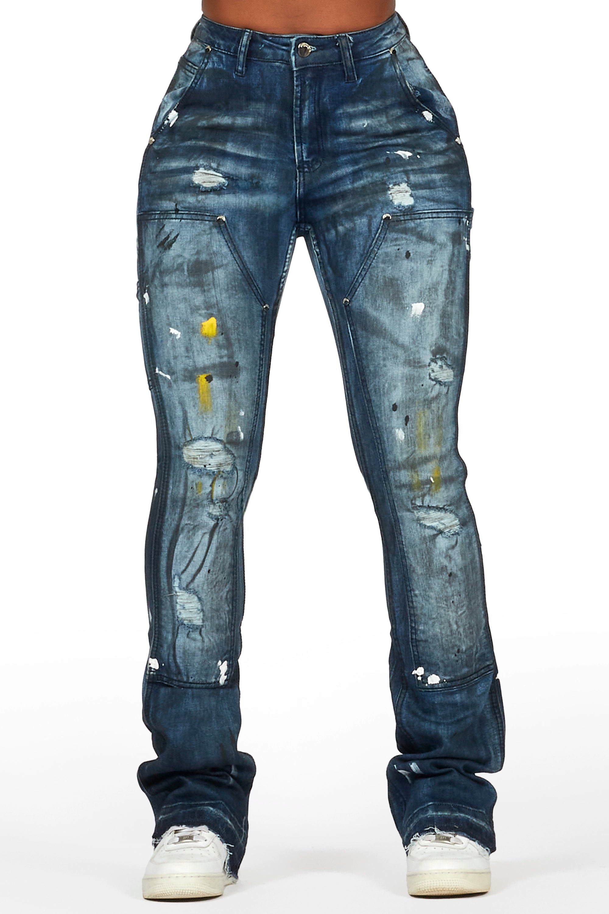 Miesha Light Wash Stacked Flare Jean