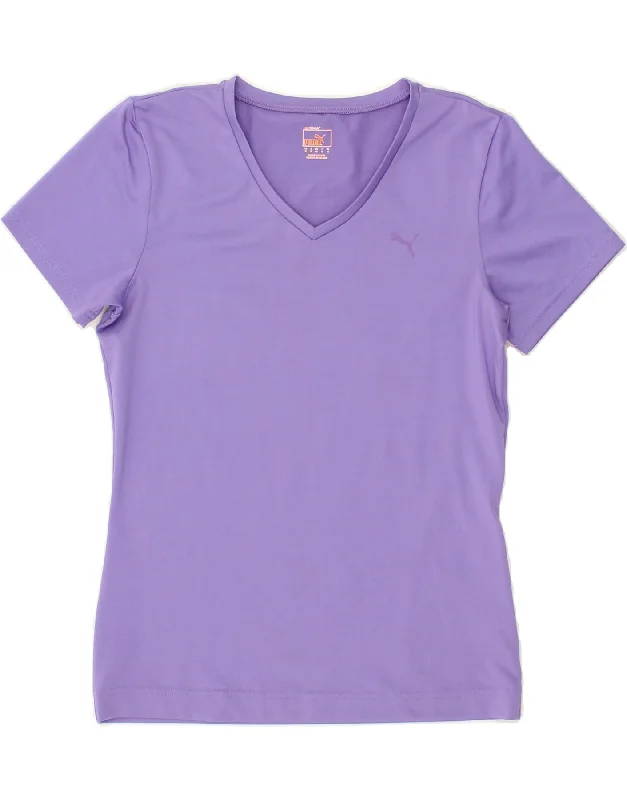 PUMA Womens T-Shirt Top UK 12 Medium Purple