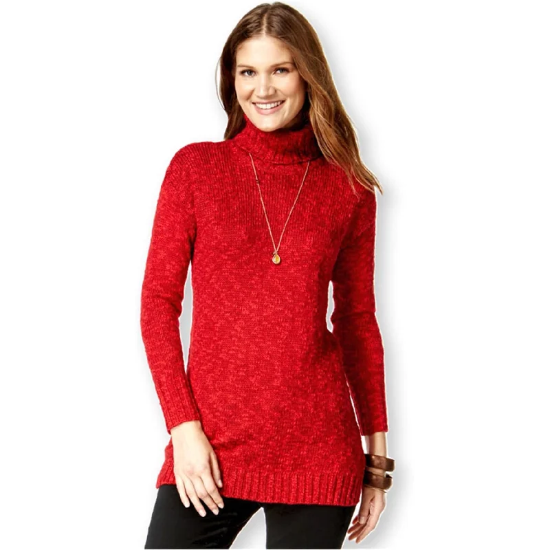 American Living Womens Marled Turtleneck Pullover Sweater, Red, XX-Large