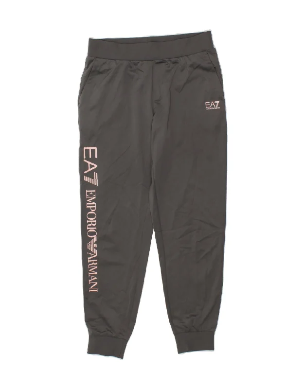 EMPORIO ARMANI Womens Graphic Tracksuit Trousers Joggers UK 14 Medium Grey