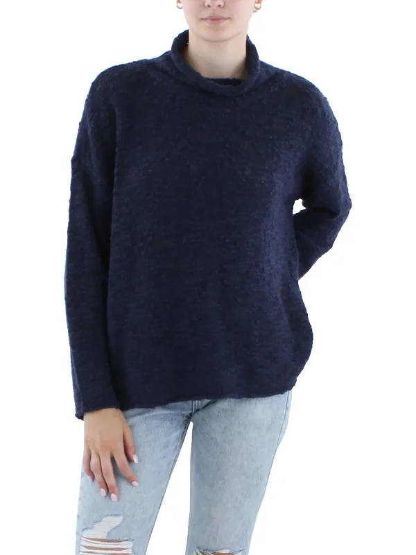 Womens Wool Blend Wool Turtleneck Sweater