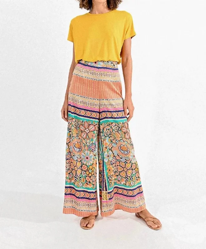 Print Palazzo Pants In Olga Multi