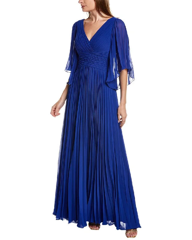 Teri Jon by Rickie Freeman Accordion Pleated Gown