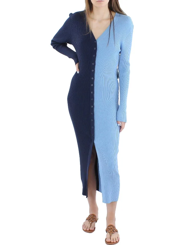 Womens Knit Ribbed Sweaterdress