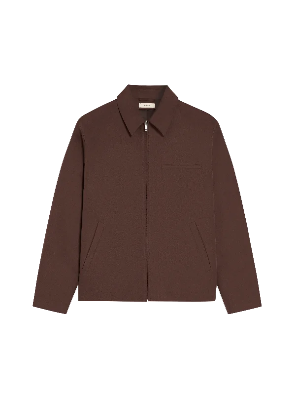 Womens Organic Cotton Harrington Jacket—chestnut brown