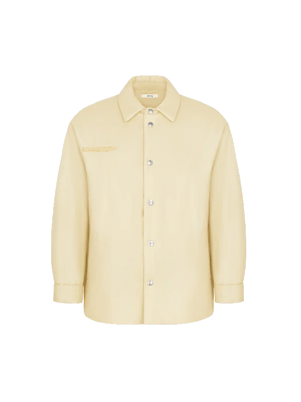 Womens Flower-Warmth Padded Overshirt—Rind Yellow